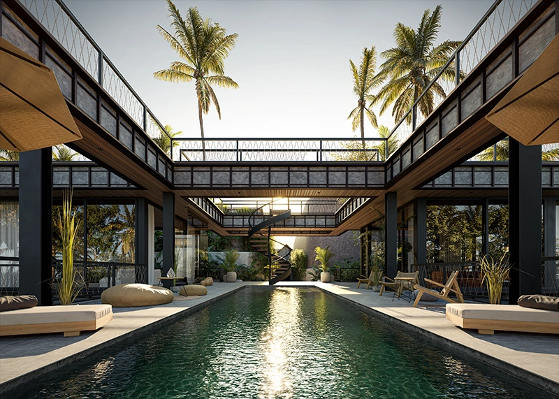 Rendering del progetto Bond House - vista 1